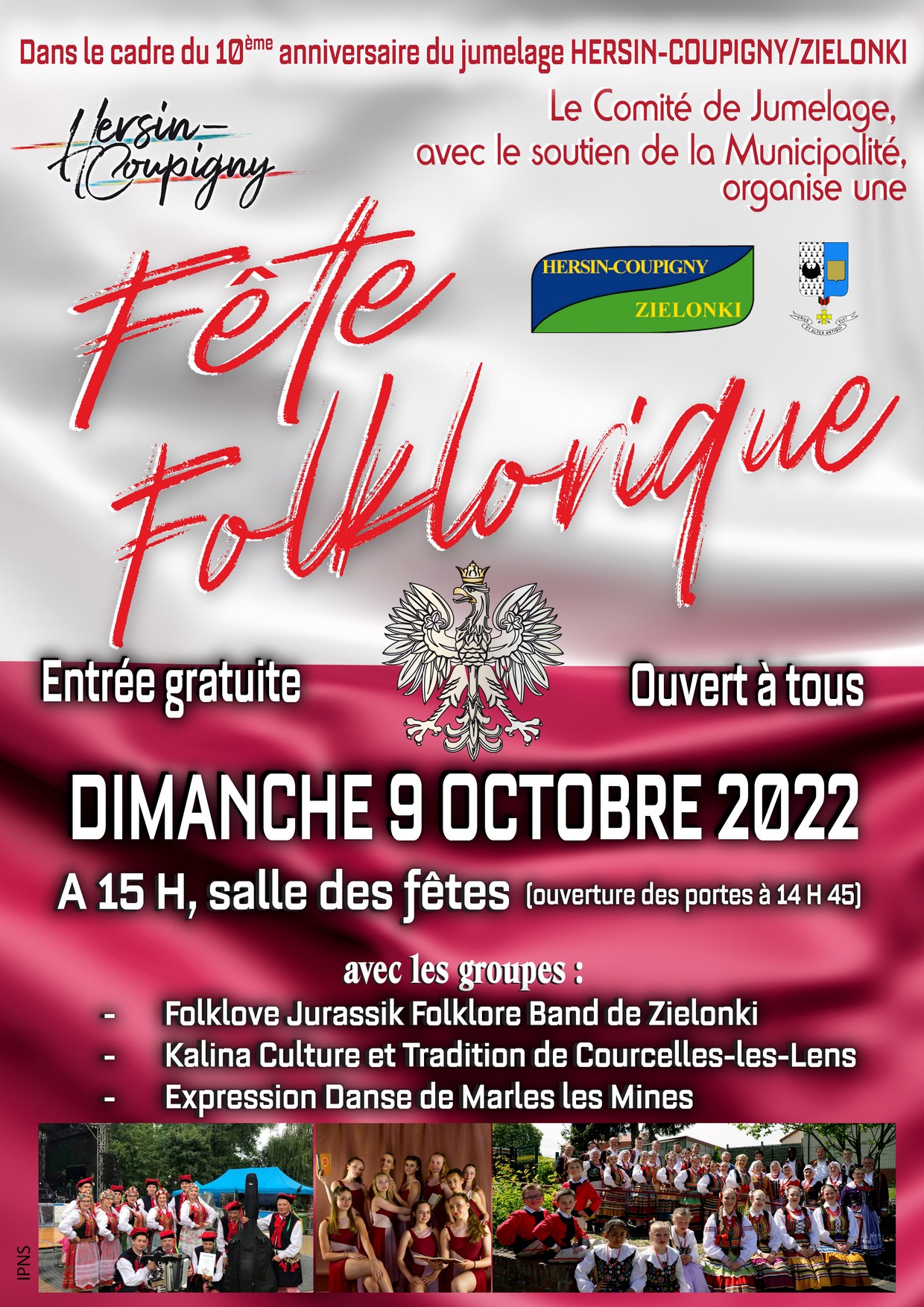 Fête folklorique : 10ème anniversaire du jumelage Hersin-Coupigny / Zielonki @ Salle des Fêtes | Hersin-Coupigny | Hauts-de-France | France
